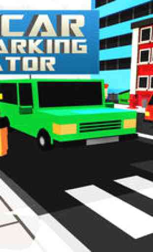 Cube Car Craft Parking Simulator 3D - Car Driving Game 3