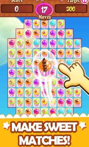 Cup-cake Mania Sweet candy Match 3 Maker Pop Game 2
