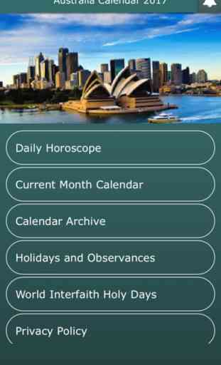 Australia Calendar 2017 with Horoscope 1