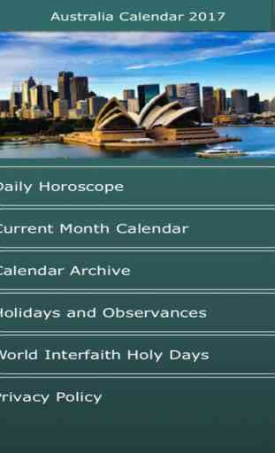Australia Calendar 2017 with Horoscope 3
