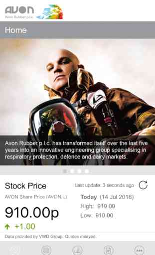 Avon-Rubber Investor Relations App for iPhone 1