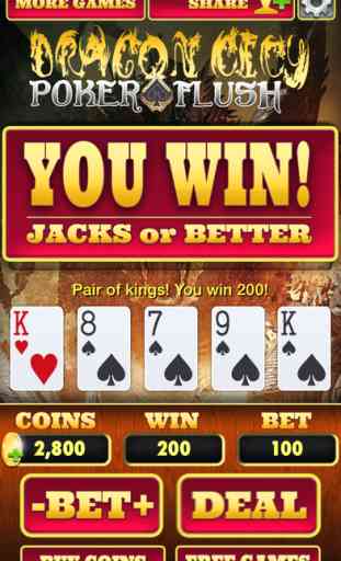 Dragon City Poker Flush - Play Video Poker and Atlantic City Casino Gambling Game for Free ! 2
