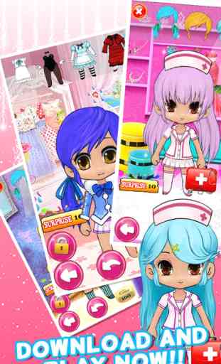 Dress Up Chibi Character Games For Teens Girls & Kids Free - kawaii style pretty creator princess and cute anime for girl 3