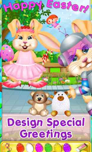 Easter Bunny Dress Up and Card Maker - Decorate Funny Bunnies & Eggs 4