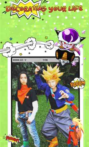 Dragon Ball Edition Sticker Camera : Super Saiyan Manga Version 1