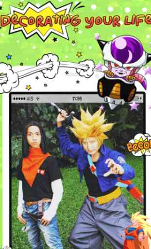 Dragon Ball Edition Sticker Camera : Super Saiyan Manga Version 4