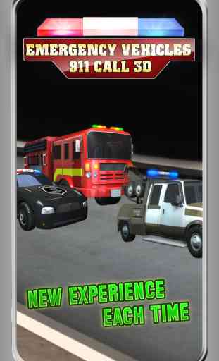 Emergency Vehicles 911 Call - The ambulance , firefighter & police crazy race - Free Edition 4
