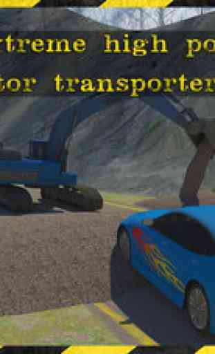 Excavator Transporter Rescue 3D Simulator- Be ready to rescue cars in this extreme high powered excavator transporter game 4