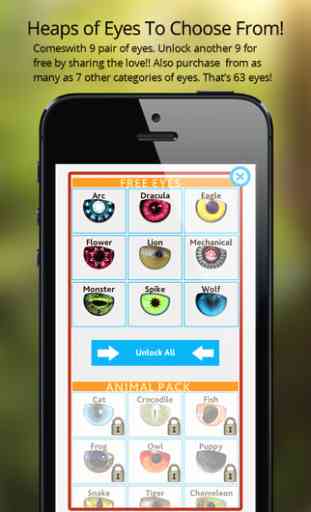 EyeTuner Photo Editor - Giving you a facetune and superimpose cat, zombie and other eyes onto yours! 2
