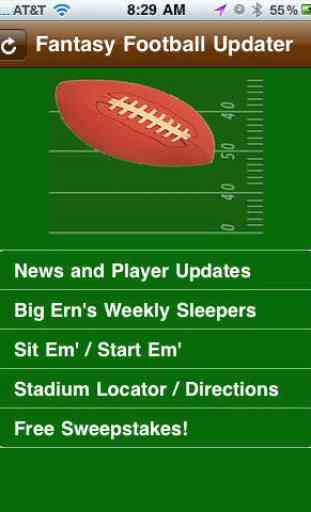 Fantasy Football News and Player Updater 1