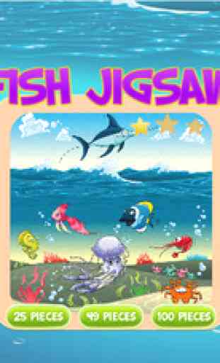 Finding Cute Fish And Sea Animal In The Cartoon Jigsaw Puzzle - Educational Solving Match Games For Kids 1