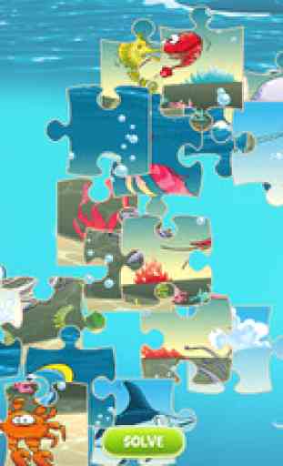 Finding Cute Fish And Sea Animal In The Cartoon Jigsaw Puzzle - Educational Solving Match Games For Kids 2