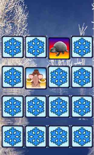 Finding Ice Age Animals In The Matching Cute Cartoon Puzzle Cards Game 2
