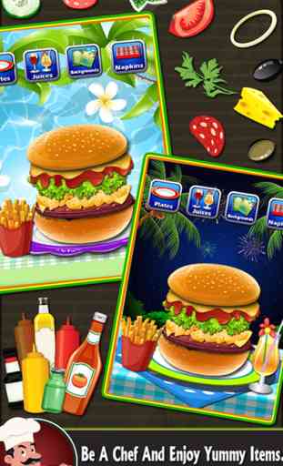 Fast Food Burger Maker - BBQ grill food and kitchen game 2