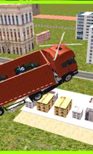 Flying Car Transporter Truck Simulator - Futuristic Transformer Truck Stunts 3
