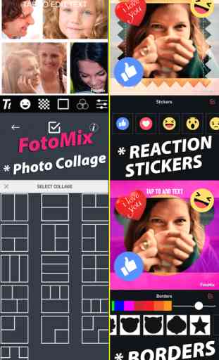 FotoMix for Snapchat,Photo Collage,Text,Reaction Stickers,Shape Borders,Filters 1