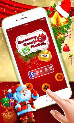 Gummy Emoji Crush : - A match 3 puzzle game for Christmas holiday season! 1
