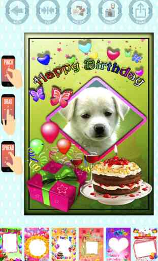 Happy birthday vertical photo frames - edit and create cards and postcards 2