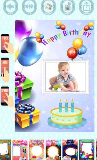 Happy birthday vertical photo frames - edit and create cards and postcards 4