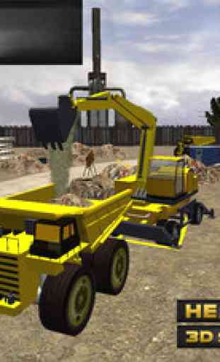 Heavy excavator simulator : Awesome construction crane parking challenge for kids and teens 3