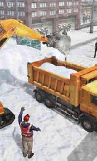 Heavy Snow Excavator Simulator 3D – Extreme Winter Crane Operator and Dump Truck Driving to rescue your city from snow storm 4