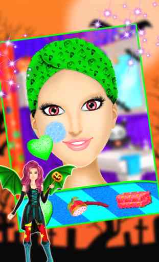 Halloween Party Girl Spa Makeup & Dress Up Game 2