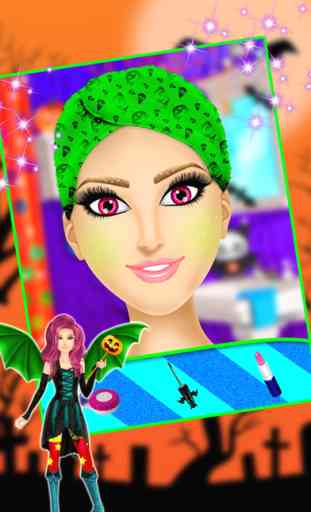 Halloween Party Girl Spa Makeup & Dress Up Game 3