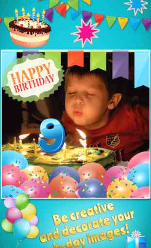 Happy Birthday Photo Frames & Stickers with Stamps 2
