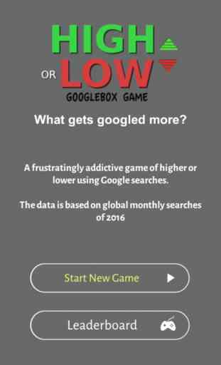 High or Low Googlebox Game 1