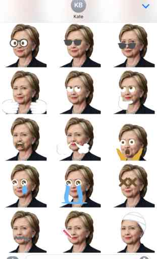 Hillary Clinton Emoji Sticker Pack 2
