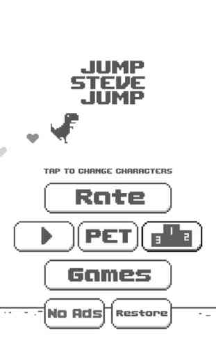 Jump Steve Jump - 8-bit Dinosaur Journey Widget Game 2