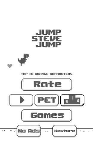 Jump Steve Jump - 8-bit Dinosaur Journey Widget Game 4