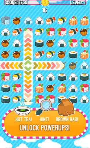 Kawaii Sushi Monster Busters - Line Match puzzle game 2