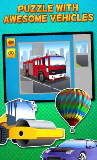 Kids & Play Cars, Trucks, Emergency & Construction Vehicles Puzzles – Free 1