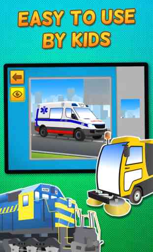 Kids & Play Cars, Trucks, Emergency & Construction Vehicles Puzzles – Free 4