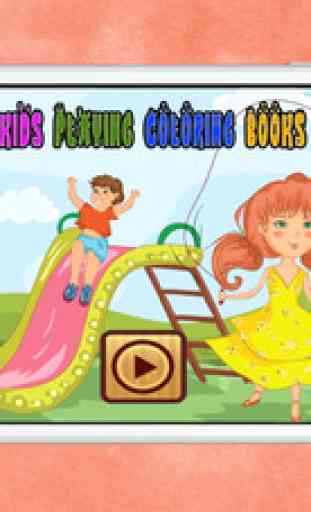 Kids Playing Different Games Coloring Books 2