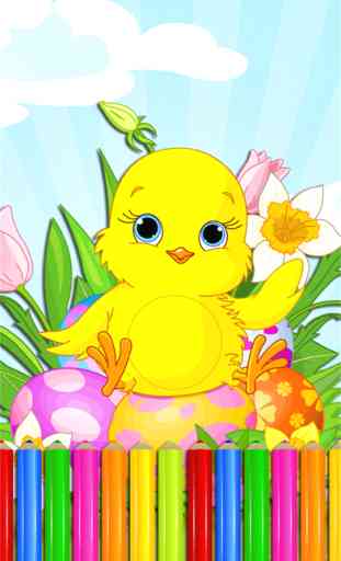 Little Chick Coloring Book Drawing and Paint Art Studio Game for Kids Easter Day 1