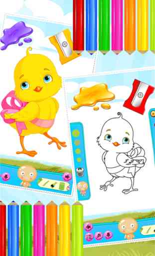 Little Chick Coloring Book Drawing and Paint Art Studio Game for Kids Easter Day 2