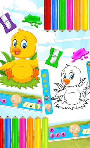 Little Chick Coloring Book Drawing and Paint Art Studio Game for Kids Easter Day 3