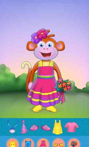 Little Girl Explorer and Funky Monkey - Free Kids Dressing Up Game 4