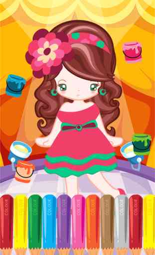 Little Girl Fashion Coloring World Drawing Educational Kids Game 1