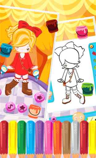 Little Girl Fashion Coloring World Drawing Educational Kids Game 2