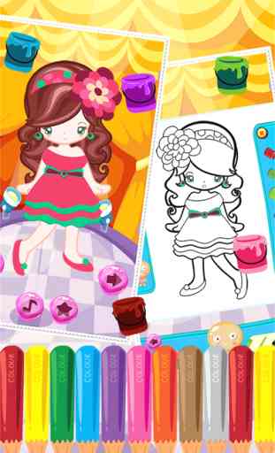 Little Girl Fashion Coloring World Drawing Educational Kids Game 4