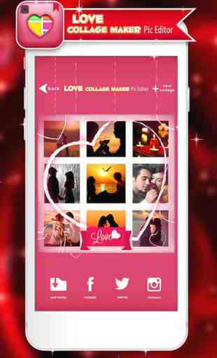 Love Collage Maker Pic Editor - Beautiful Photo Frames and Cam Effects 2