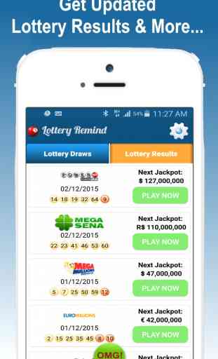 Lottery RemindMe - Check Lotto & Raffle Megamillions Results & Win 3