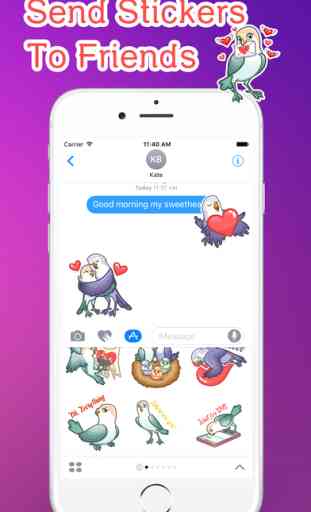 Love Birds Emoji Stickers - for iMessage 3