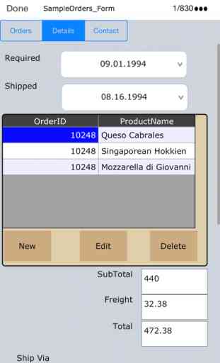 Cellica Database Anywhere Forms for iPhone 2