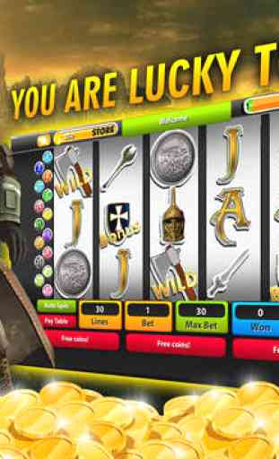 Medieval slot machine-Ancient casino war spins 4