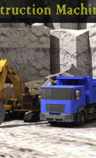 Mega Construction Mountain Drill Crane Operator 3D Game 3