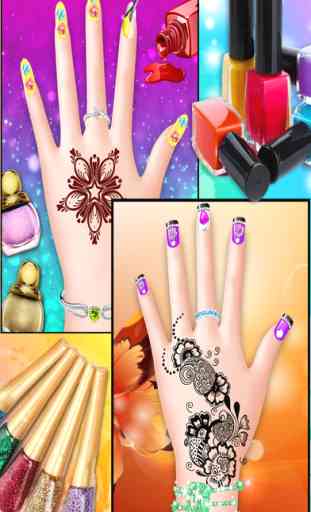 Mehndi Design - Hand Art and beauty salon games for girls 2